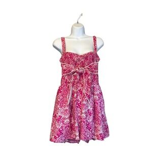 Pink Paisley Print Bohemian Romper L